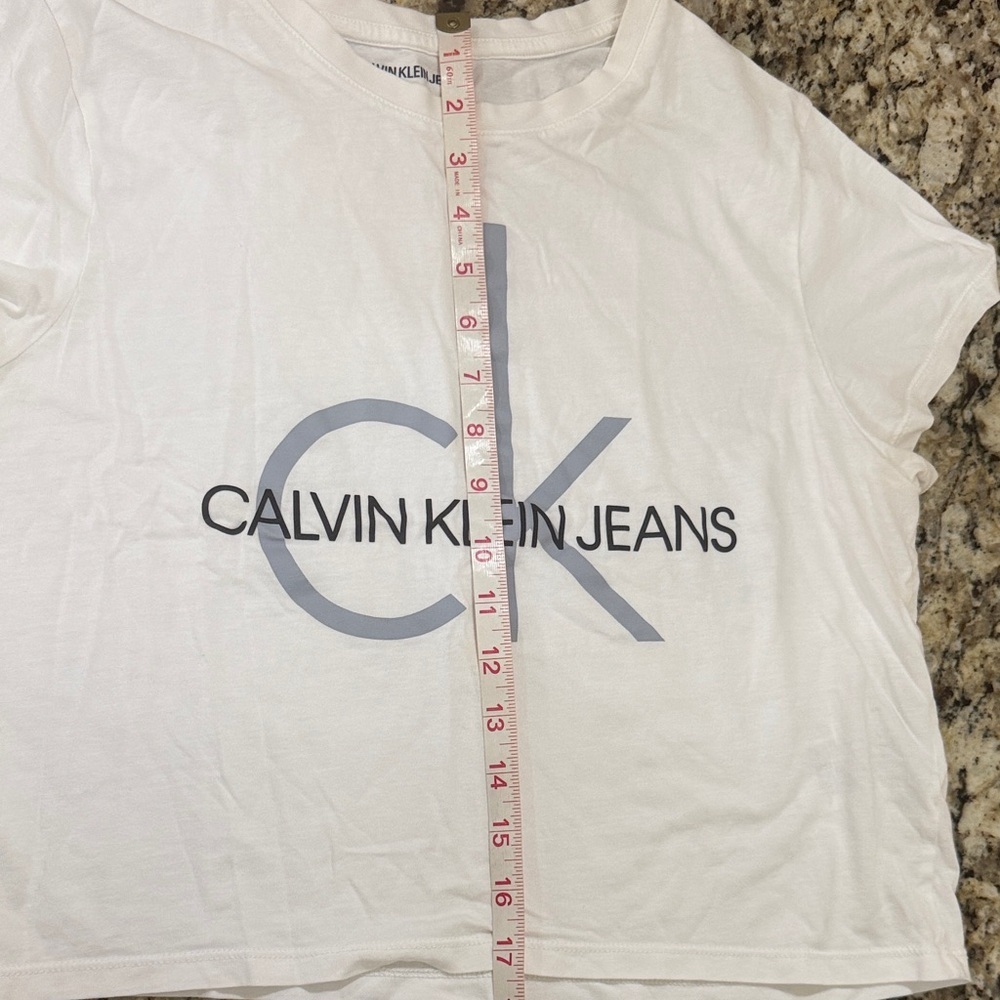 Calvin Klein Jeans White Crop Top - Picture 7 of 8